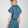 Cropped Detachable-sleeves Zip-trimmed Jacket