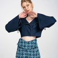 Cropped Detachable-sleeves Zip-trimmed Jacket
