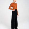 Cropped Ribbed Knit Cardigan