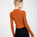 Cropped Ribbed Knit Cardigan
