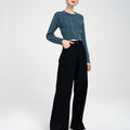 Cropped Coloured-thread Cable-knit Cardigan