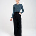 Cropped Coloured-thread Cable-knit Cardigan