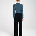 Cropped Coloured-thread Cable-knit Cardigan