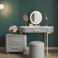 Chloe Green Dressing Table With LED Mirror