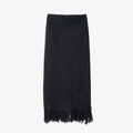 Fringed Ribbed High-waisted Midi Dress