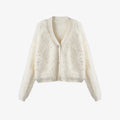 Rhinestone-embellished Imitation Mink Fur Cardigan