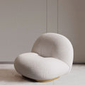 Pacha Accent Lounge Chair With Armrest, White Boucle
