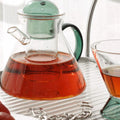 Limoges: A Set Of Glass Teapot Set And Two Glasses