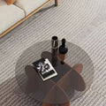 Louis Round Coffee Table, Wood & Glass