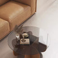 Louis Round Coffee Table, Wood & Glass