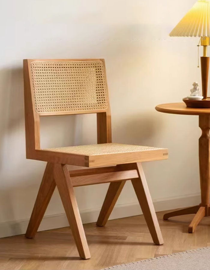 Kay Rattan Dining Chair, Oak Wood