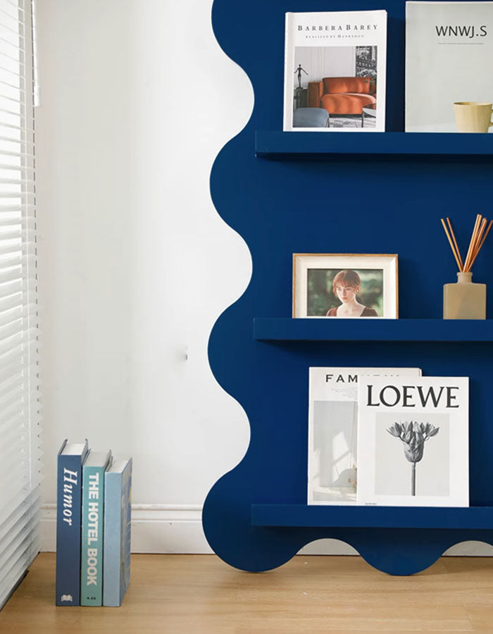 Camille Wave Bookshelf, Display Rack