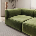 Jesse Three Seater Corner Sofa, Green Velvet