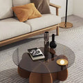 Louis Round Coffee Table, Wood & Glass