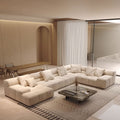 Fanny Large White Three Seater Corner Sofa