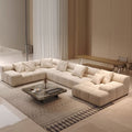Fanny Large White Three Seater Corner Sofa
