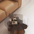 Louis Round Coffee Table, Wood & Glass