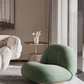 Pacha Accent Lounge Chair With Armrest, White Boucle