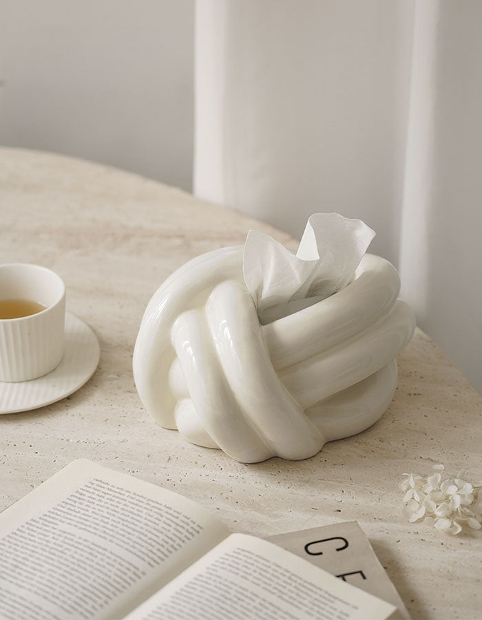 Morandi Arc Tissue Box, Ceramics