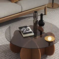 Louis Round Coffee Table, Wood & Glass