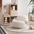Pacha Accent Lounge Chair With Armrest, White Boucle