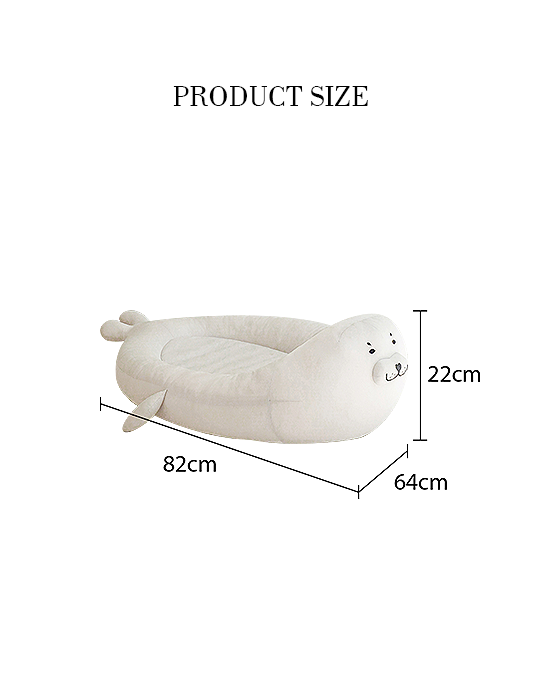 Seal Cat Dog Bed, White