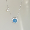 Sapphire Glow Pearl Necklace