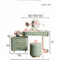 Chloe Green Dressing Table With LED Mirror