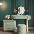 Chloe Green Dressing Table With LED Mirror