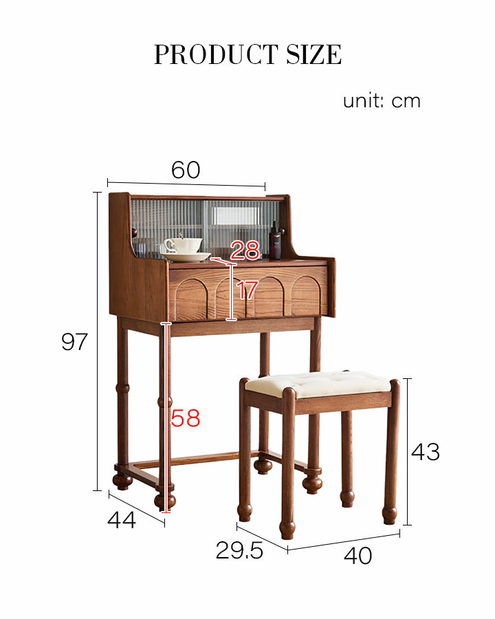 Chloe Vintage Dressing Table for a calm, contemporary bedroom setting
