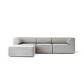 Jesse Three Seater Corner Sofa, Green Velvet
