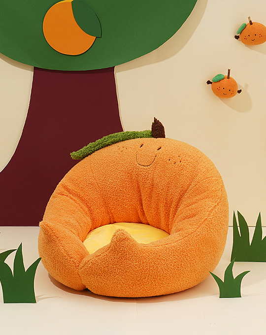 Milo Soft Round Dog Cat Bed, Orange