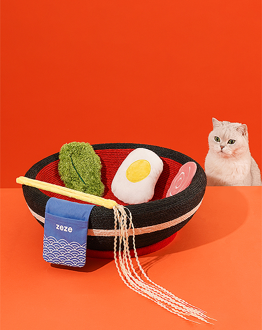 Ramen Cat Cardboard Toy/ Cat Bed, Cats Grinding Claw