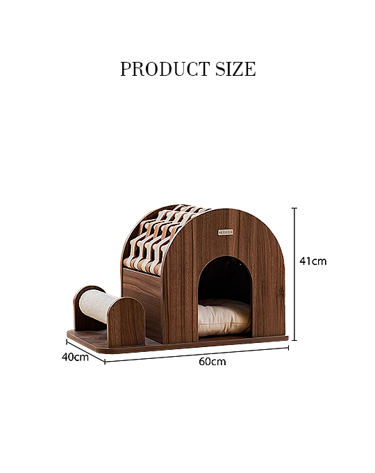 Gizmo Cardboard Cat House with Scratcher