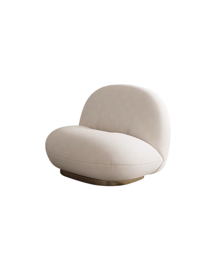 Pacha Accent Lounge Chair With Armrest, White Boucle