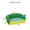 Daisy Cat Bed, Green Couch, Fleece