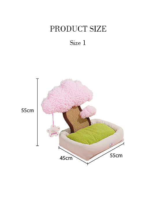 Cherry Blossom Cat Bed/ Couch, Scratcher Back