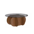 Louis Round Coffee Table, Wood & Glass
