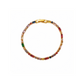 Rainbow Stone Gold Tone Chain Bracelet