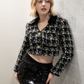 Sliver Sequin-embellished Y2K Mini Skirt