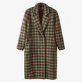 Leisure Plaid Pattern Double-breasted Wool-blend Overcoat