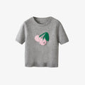 Cherry-embroidered Ribbed Edge Wool-blend Knitted Jumper
