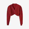 Ribbed Dropped-waist Knit Cardigan