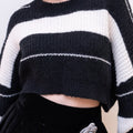 Striped Cropped Chunky Knit Jumper