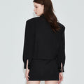 Button-embellished Polo Collar Straight-Leg Mini Dress