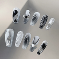 Silver Starlight Press On Nails