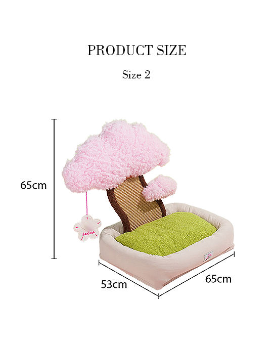 Cherry Blossom Cat Bed/ Couch, Scratcher Back