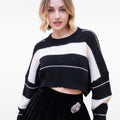Striped Cropped Chunky Knit Jumper