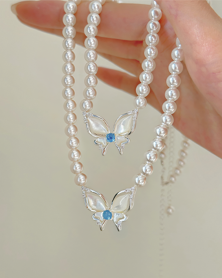 Butterfly Pearl Necklaces