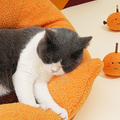 Milo Soft Round Dog Cat Bed, Orange